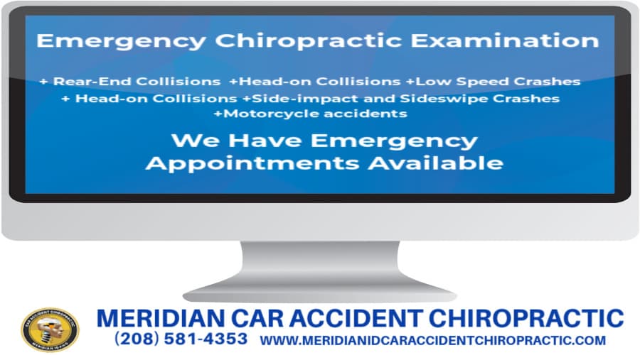 Image of Monitor stating Chiropractic Emergency Car Crash