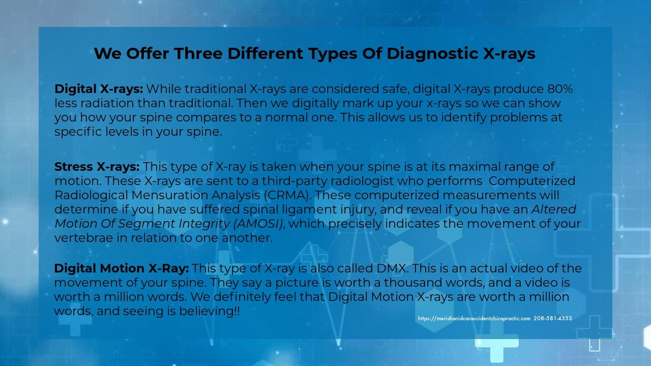 Image with statement of 3 types of x-ray for Low Back Pain Caused by Car accident