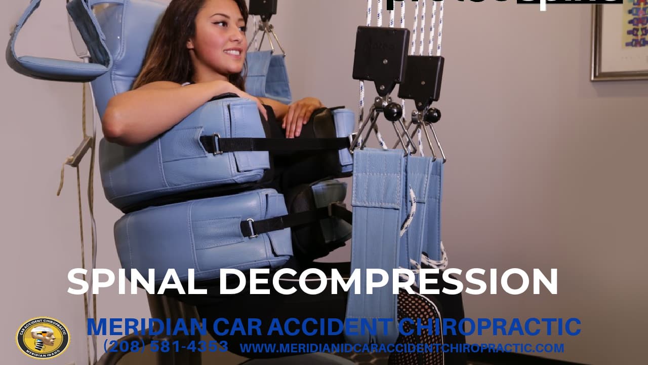 Graphic Showing Patient In Spinal Decompression device