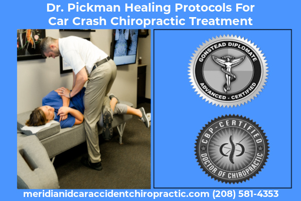 image showing Car Crash Chiropractor Dr. Todd Pickman adjusting a patient with low back pain and Whiplash